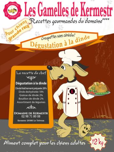 Pour chien de race, recette à la dinde